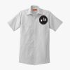 Short Sleeve Striped Industrial Work Shirt Thumbnail